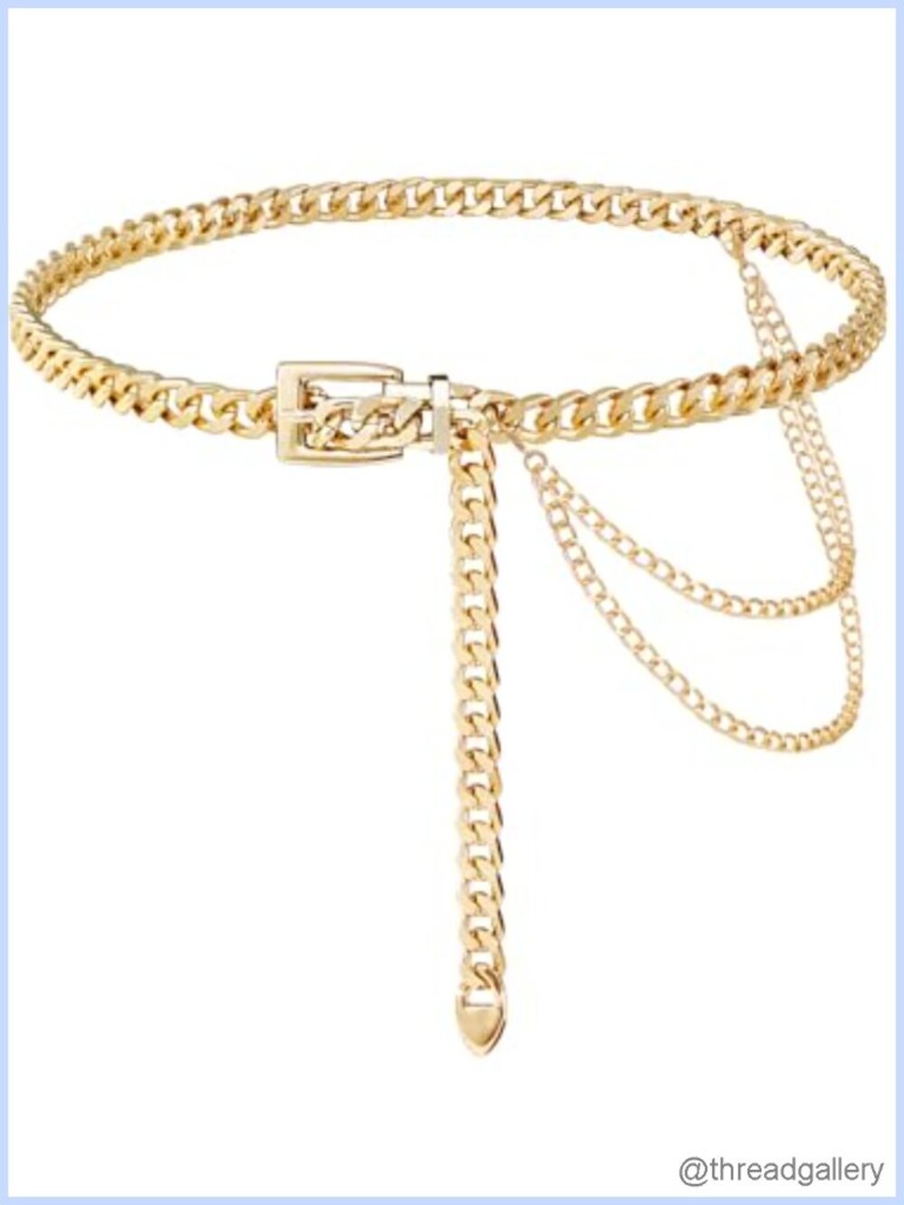 FIORETTO Metal Waist Chain Belt for Women Adjustable Layered Chain Belt for